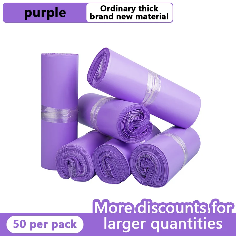50pcs Shipping Bags Colorful Plastic Gift Garment Packaging Bags Express Bags Large Small Product Storage Bags