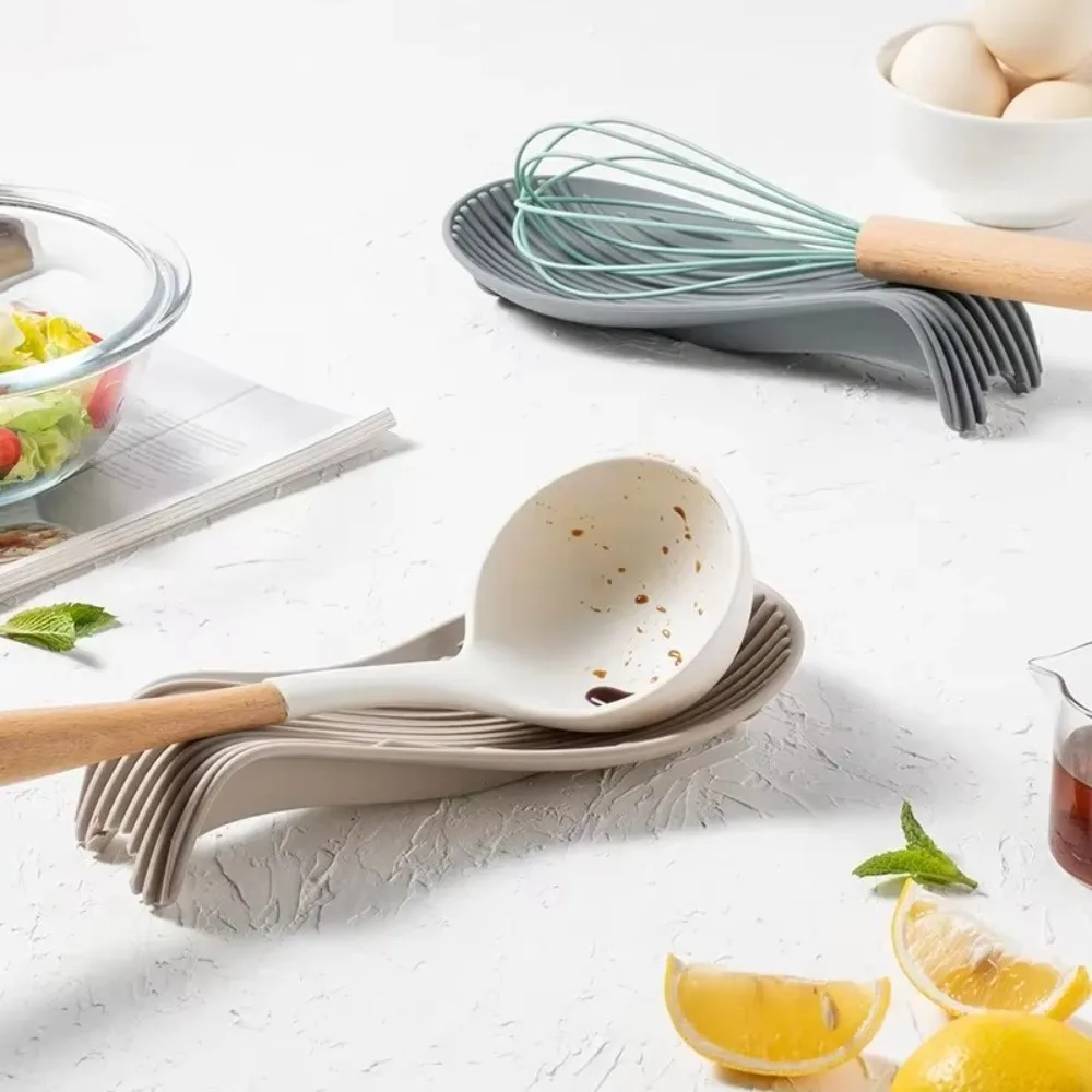 Étagères de rangement pour cuillère en silicone, outils de cuisine, napperon isolé, sûr, degré de chaleur