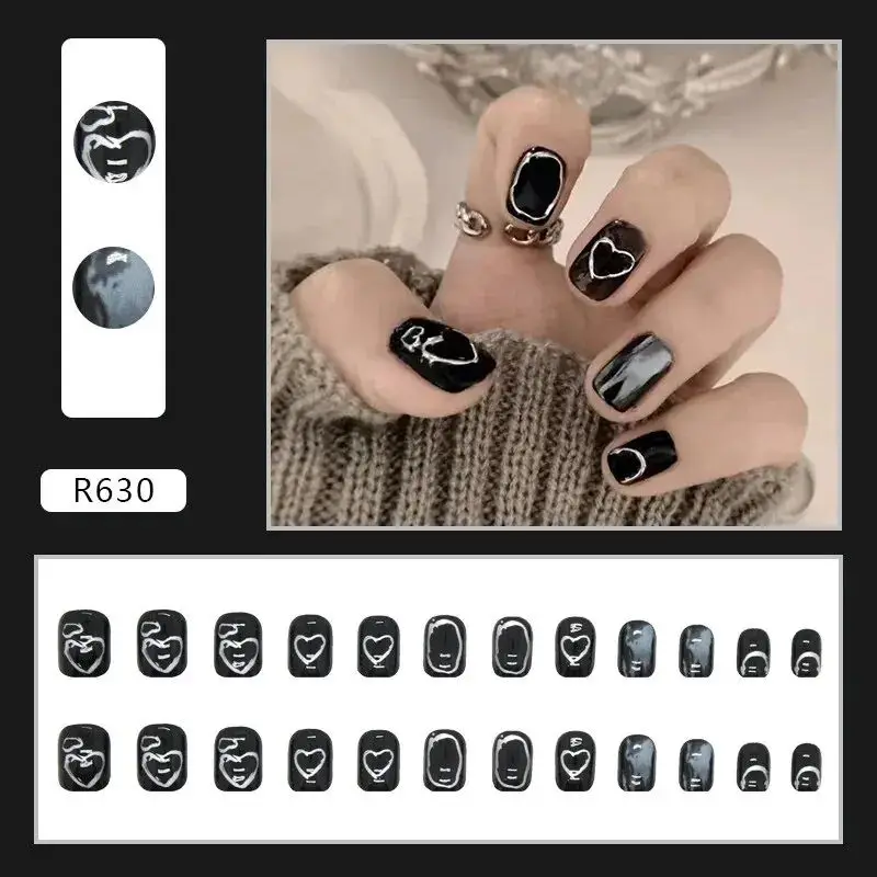 Dark Minority Wind Star Black Track Manicure Finished Moon Gradient Wearable Armour Detachable Reusable