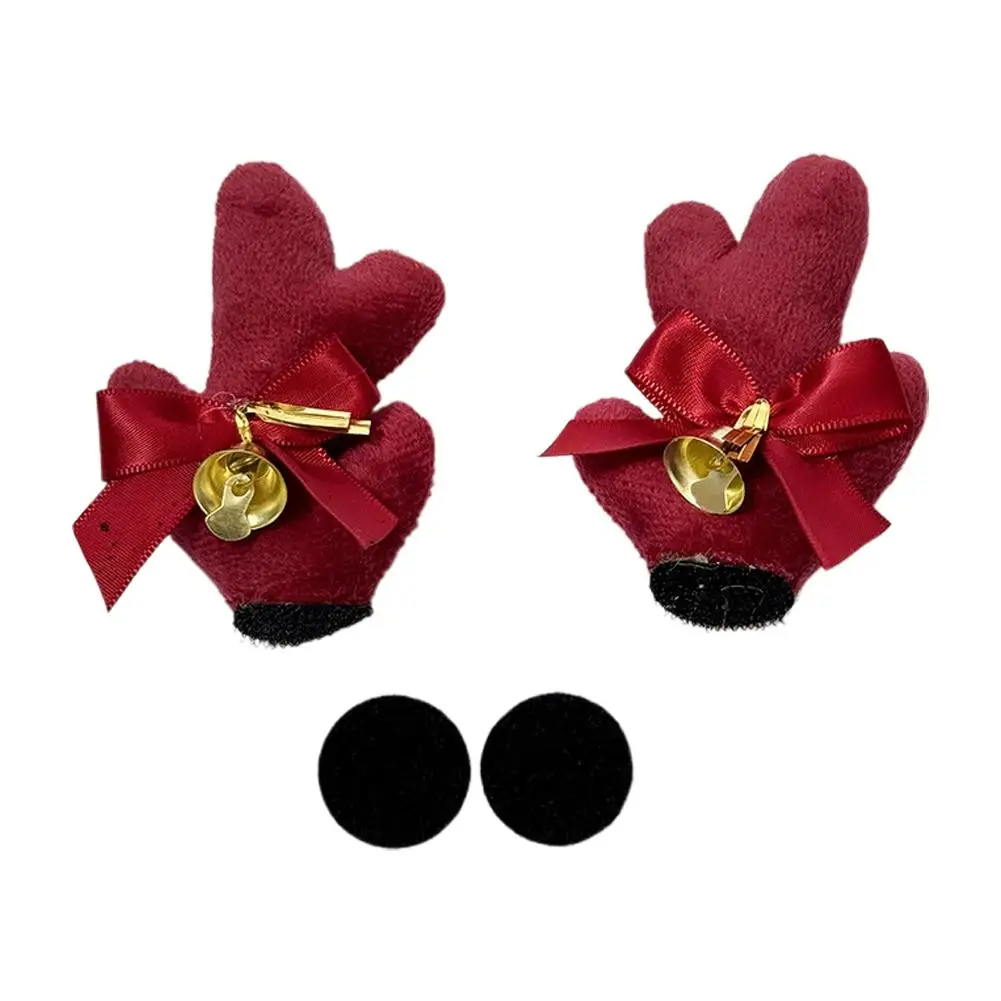 خوذة تزلج من فراء عيد الميلاد قابلة للفصل لتزيين خوذة الدراجة النارية وإكسسوارات خوذة ركوب الدراجات #4