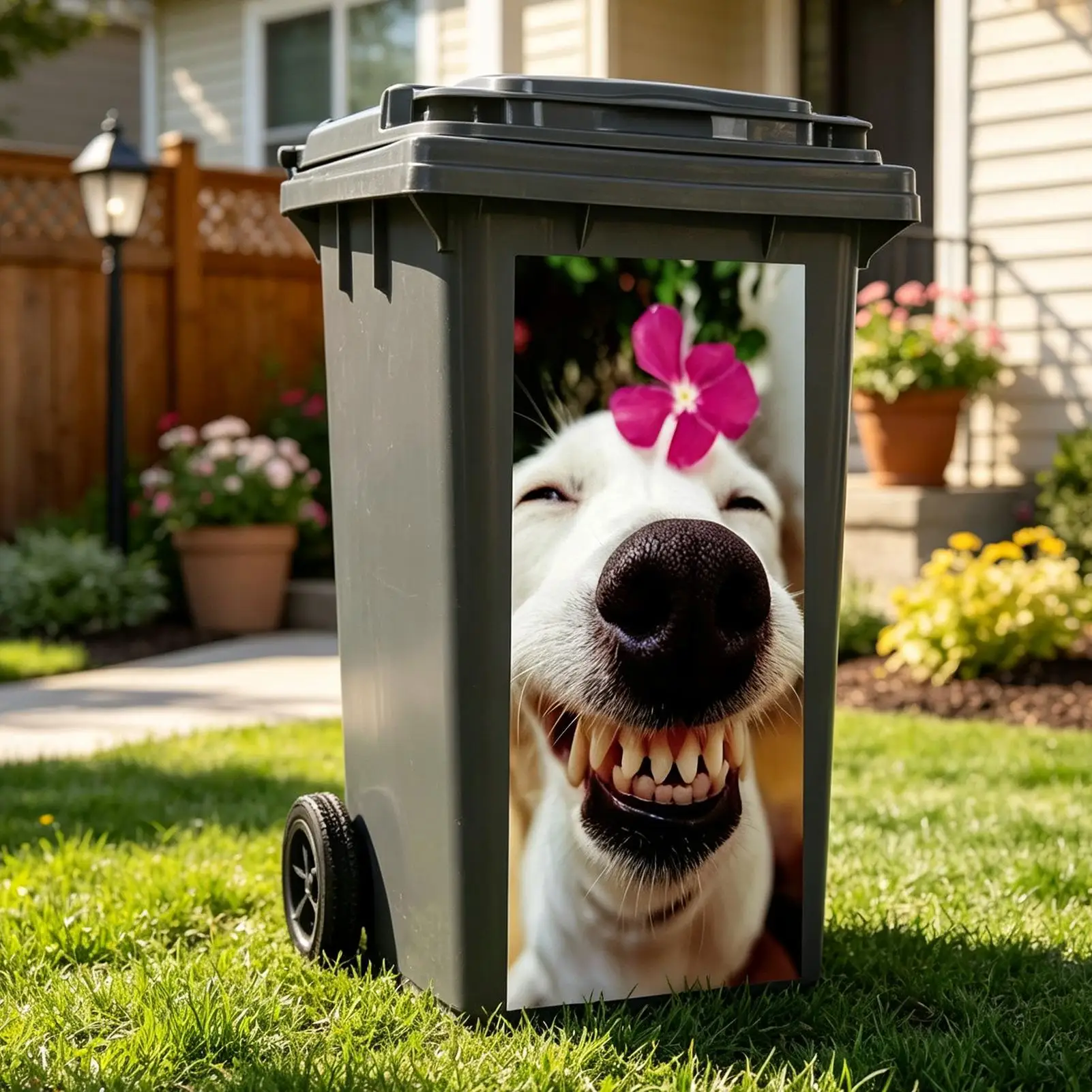 Garbage Bin Sticker Funny Glue Free Static Large Animal Decal Animal Stickers for Outdoor Indoor Trash Can Driveway Garden Wall
