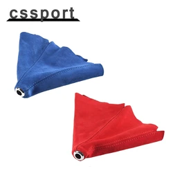 Universal Suede Leather Gear Shift Collars Carbon Fiber Car Manual Stick Shifter Knob Gear Shift Boot Cover Gaiter 16mm Red Blue