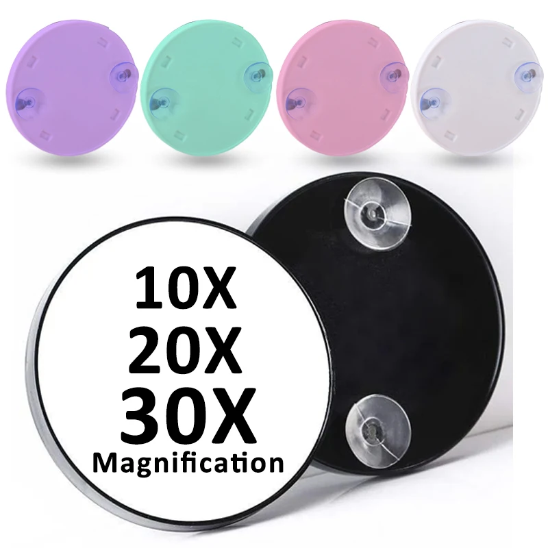 Vergroting Spiegel Met Zuignap 10x20x30x Keer Mee-eter Vergrootglas Verwijderen Acne Porie Huid Tool Voor Badkamer Make-up Spiegel