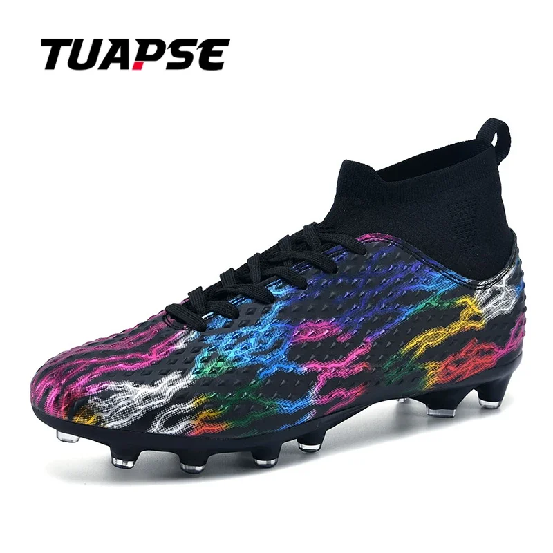 TUAPSE Men Football Boots Young Training Lightweight Breathable Comfortable Outdoor Sport Non Slip Cleats Size 33-46