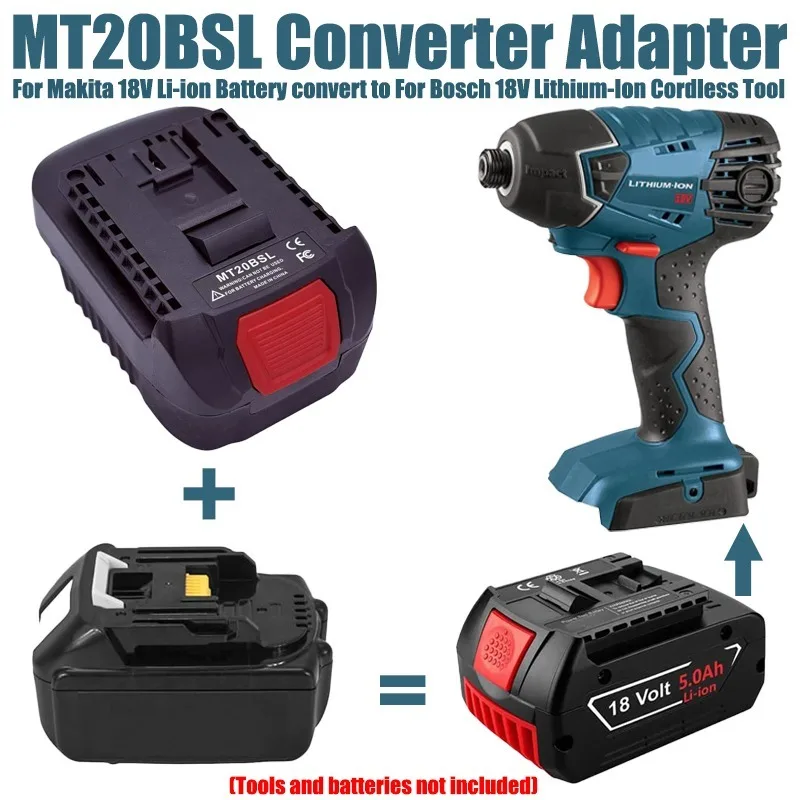 

ALASICKA MT20BSL Battery Adapter for Makita 18V Li-ion Battery BL1815 BL1830 BL1850 BL1860 To Work for Bosch 18V Lithium Tool