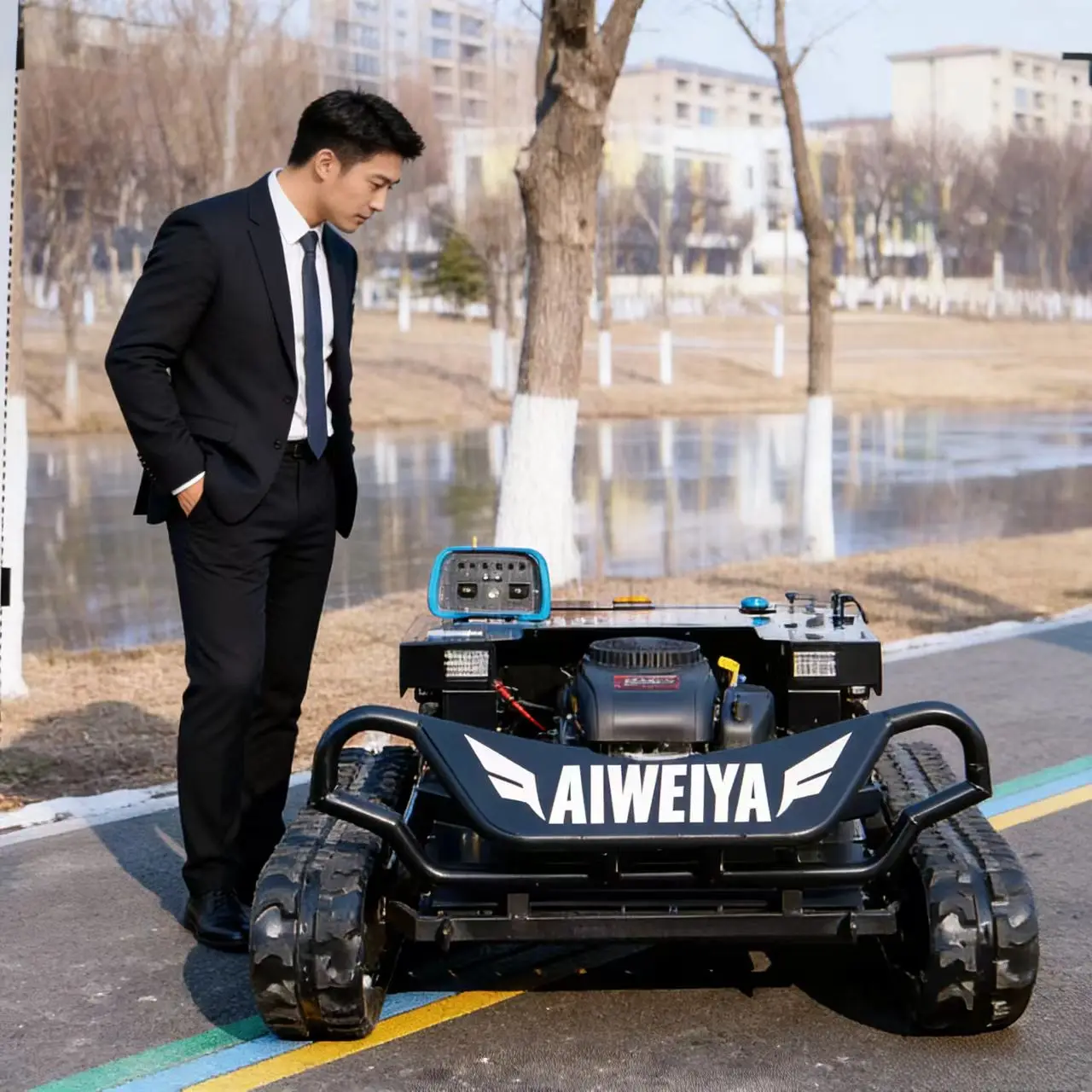 

Customized high-power torque all terrain rotary blade lawn mower, thick grass boosting, agricultural and forestry lawn mower