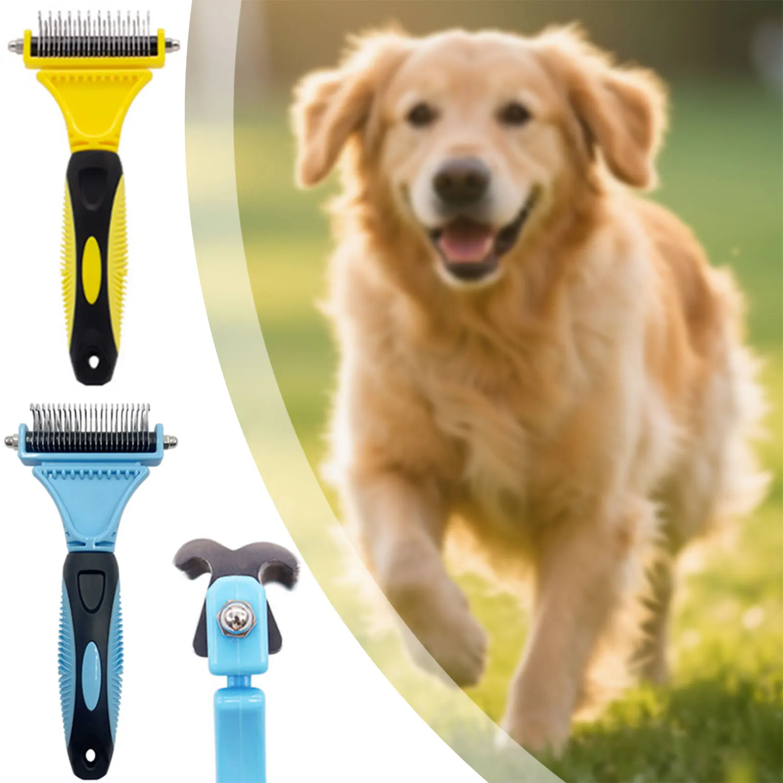 Pet Comb,Double Sided Hair Removal Specialized Beauty Rake Comb,Pet Hair Knotting Opening Comb,Professional Pet Deshedding Brush