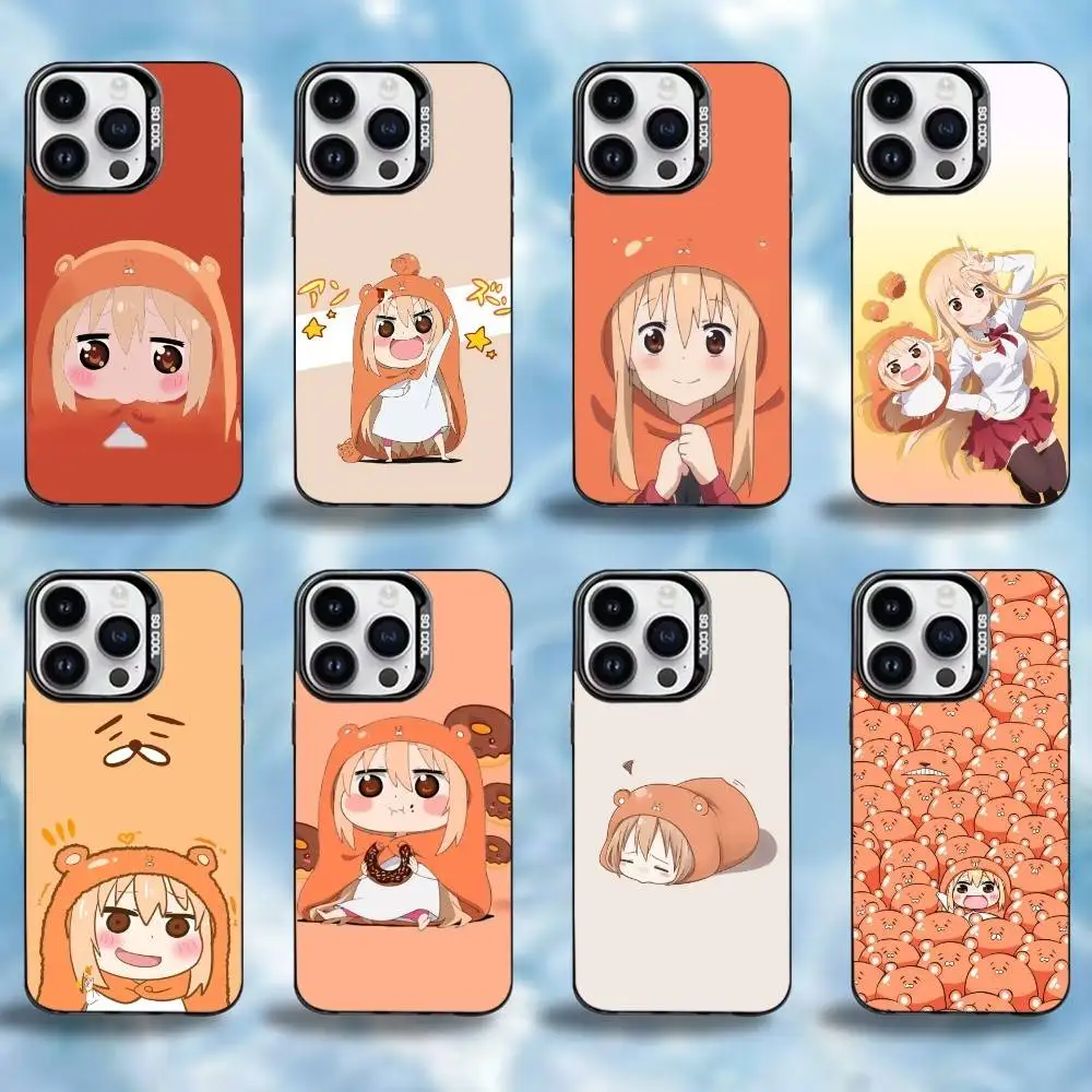 

Himouto Umaru-ChanS Phone Case For iPhone17,16,15,14,13,12,11 Plus,Pro Max Black Border Silver Plated Cover