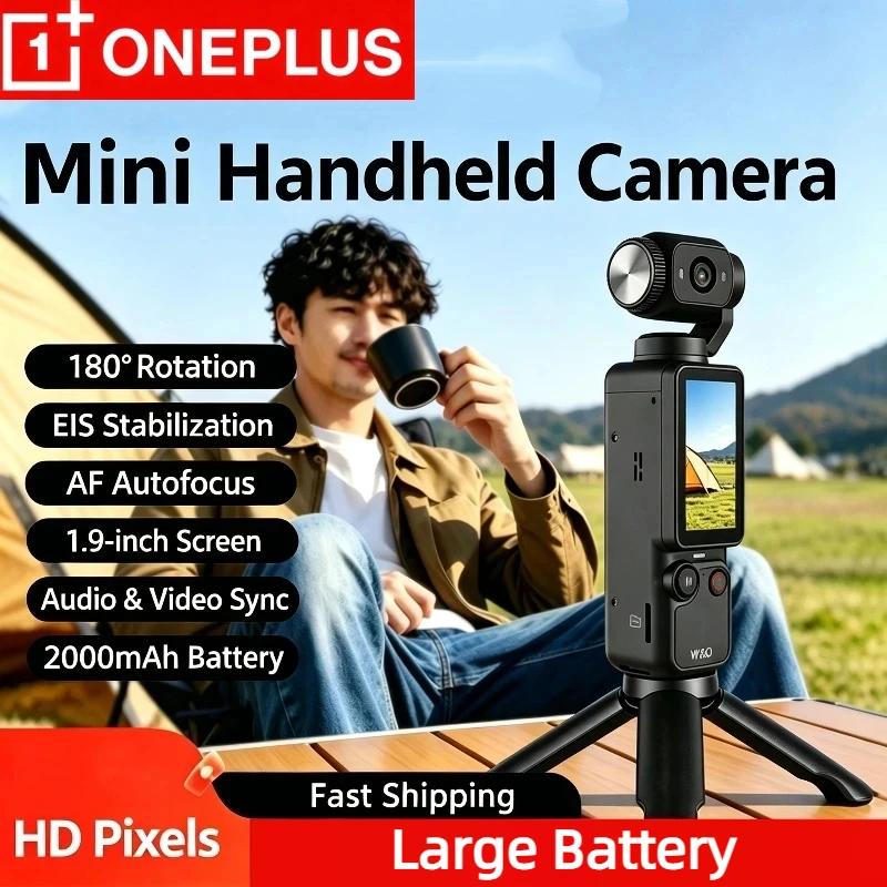 OnePlus 5K Camera Digital Camcorder 30FPS Image Stabilization Built-in Big Size Screen Handy Cam Travel Vlog Cameras Q7 2K/1080P