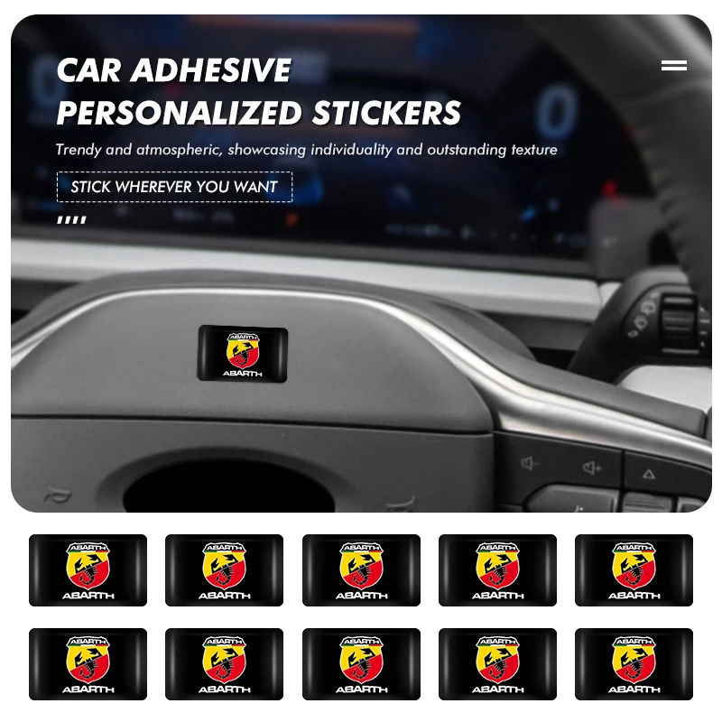 30pcs Car Decorative Sticker Interior Badge Self-Adhesive Decal For Abarth Stilo Ducato Palio Bravo Linea Doblo 500 Grande Tipo