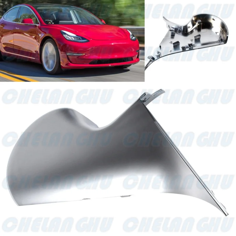 

Right Side chrome reversing mirror bottom shell cover cap car accessories for Tesla Model 3 2017 2018 2019 2020 2021