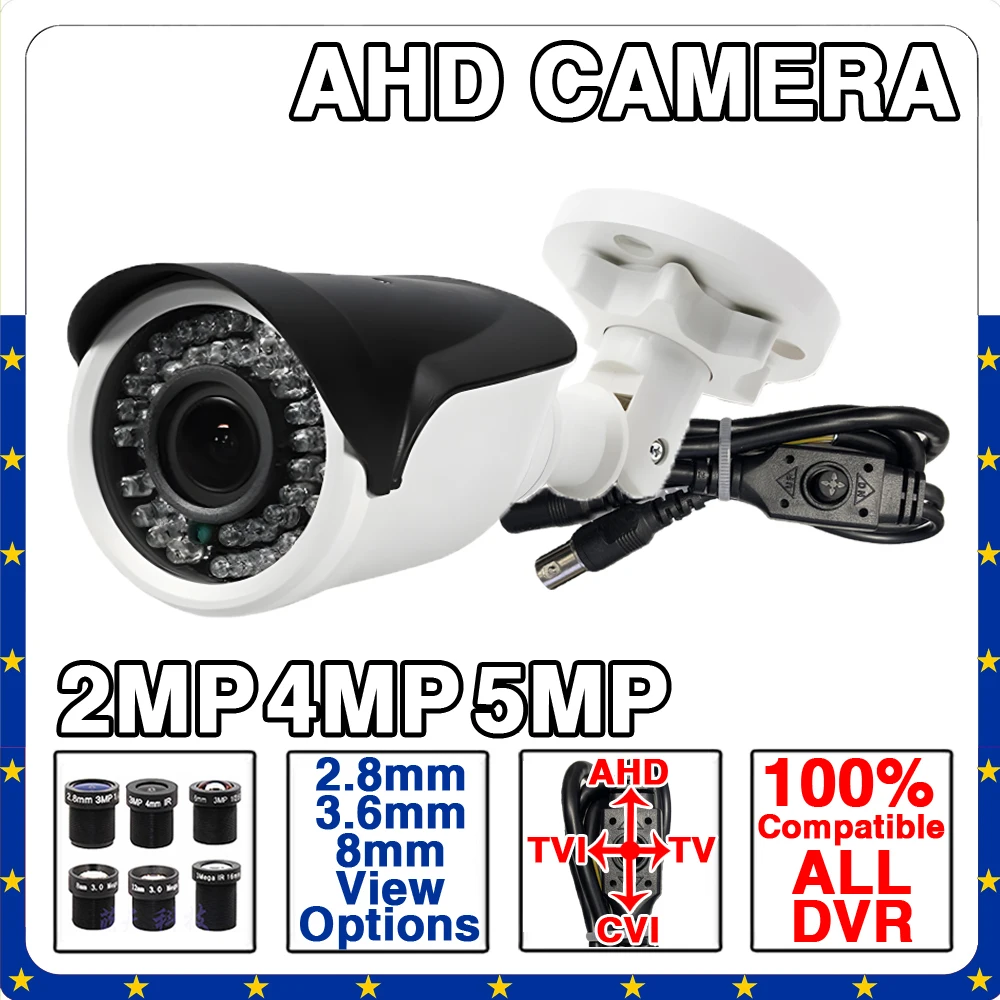 كاميرا CCTV متوافقة مع DVR CVBS/TVI/CVI AHD 4in1 4K Ultra HD 1080P 5MP 4MP أمان خارجي صغير مقاوم للماء مع دعامة #1