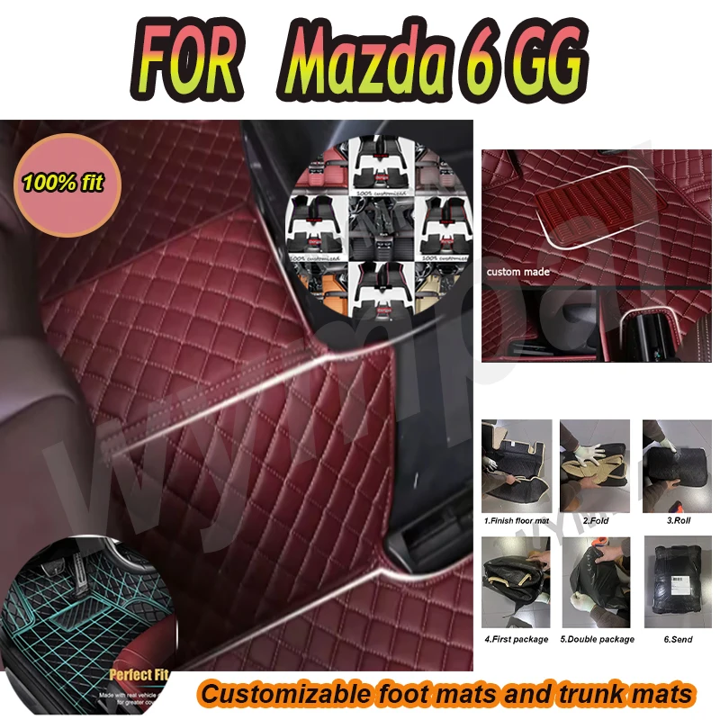 

Роскошный автомобильный коврик из искусственной кожи по индивидуальному заказу для Mazda 6 GG 2003 2004 2005 2006 2007