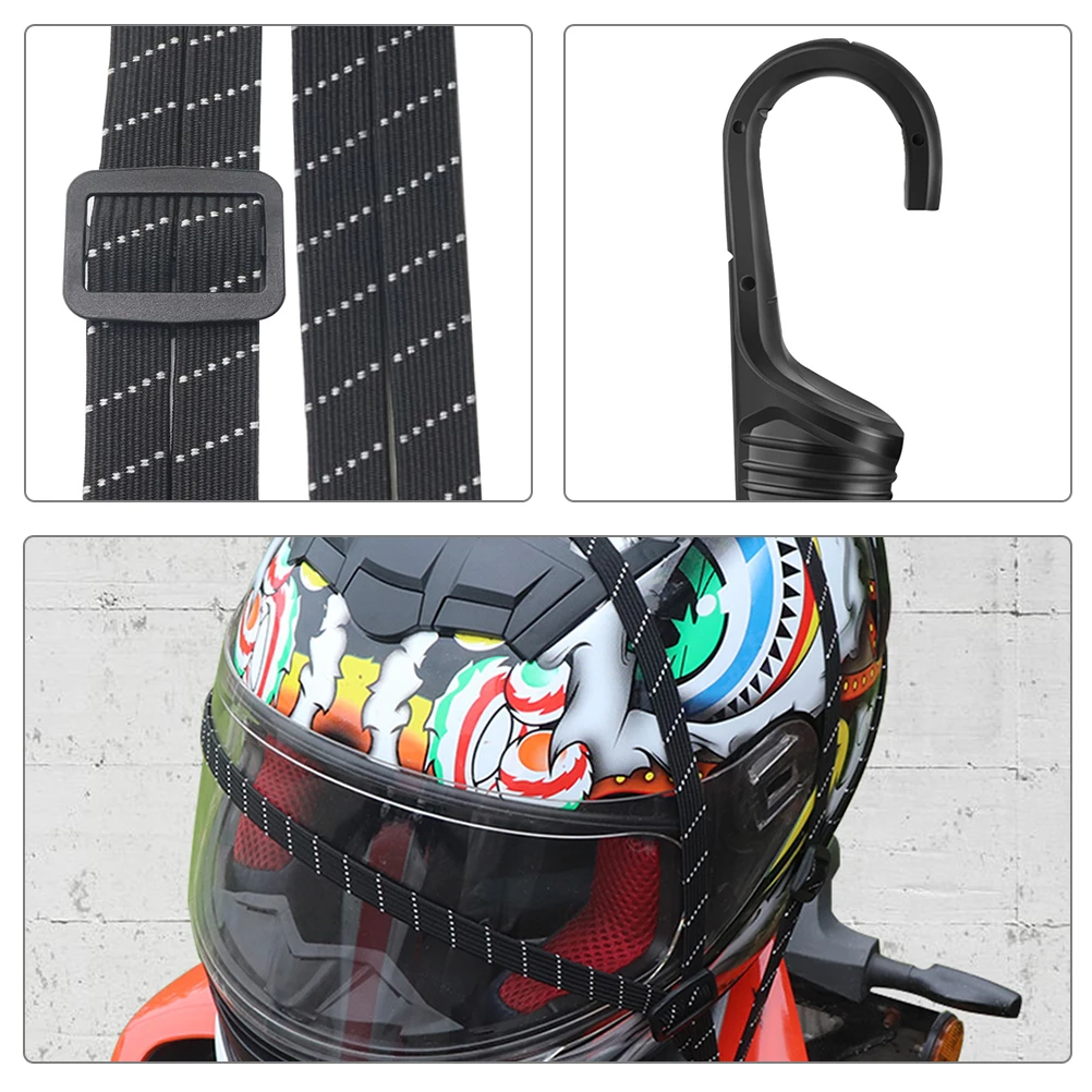 

4pcs Adjustable Nylon Strap Cargo Fixing Rope Outdoor Bike Luggage Binding Belt With Hook Motorcycle Scooter Trunk Strap
