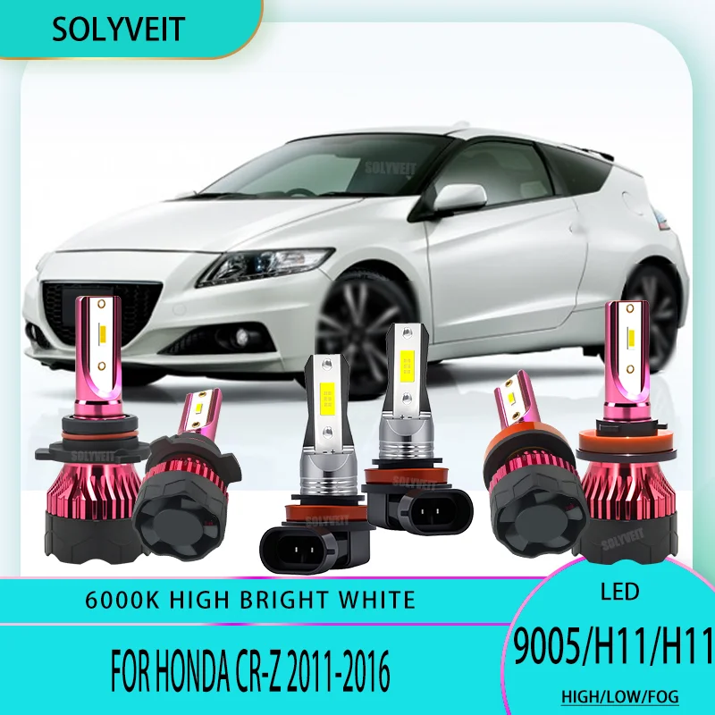 

High Lumens LED Headlights Foglight Auto Lights Bulbs 12V 6000K 9005 H11 H9 H8 For Honda CR-Z 2011 2012 2013 2014 2015 2016