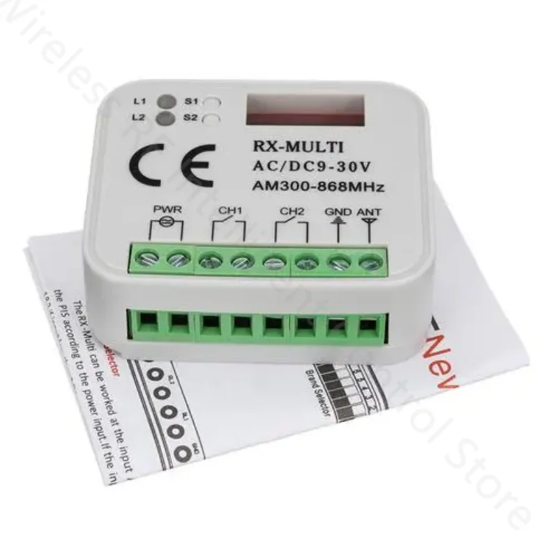 

Remote Control Switch Receiver 433MHz 868MHz 390 MHz RX Multi-frequency Receiver AC/DC 9-30V 433-900MHz For Garage Gate Door