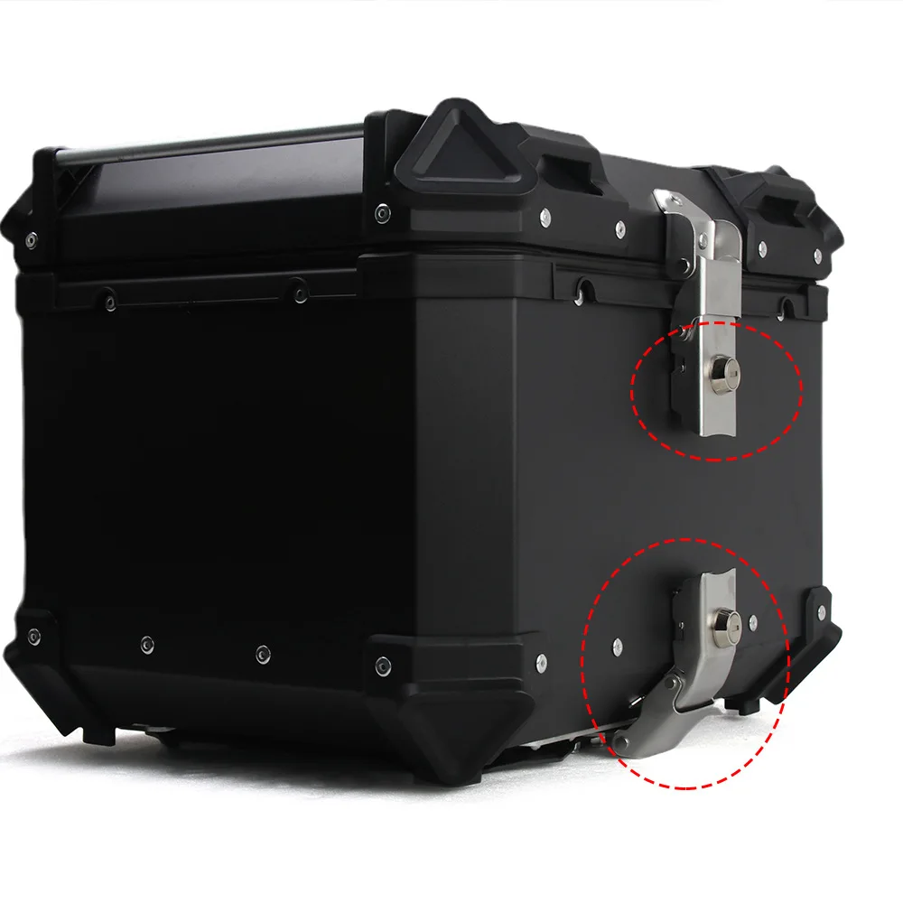 Universal 36L-100L Motorcycle Luggage Trunk Top 38L Box Side Case Storage Toolbox Key Lock Replacement Moto Accessories Aluminum