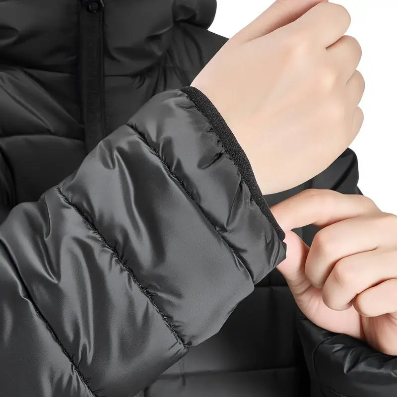Heated Jacket for Women with 7.4V Battery, Soft Shell Electric Heating Coat, Windproof Lightweight Outerwear with 4 Heating Zones & 3 Heat Settings, for Hiking, Outdoor Work, Black view 3