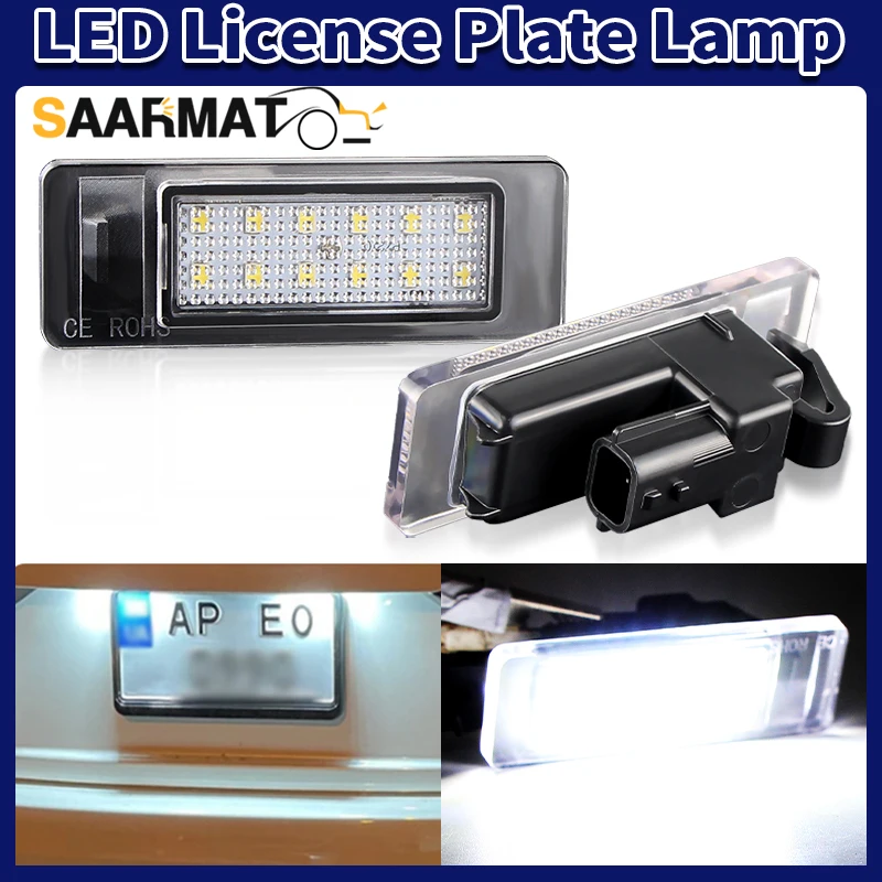 2pcs White License Number Plate led Lights For Renault Espace Clio V Koleos II Master Bus/Box Talisman Grand Tour Auto Tag Lamps