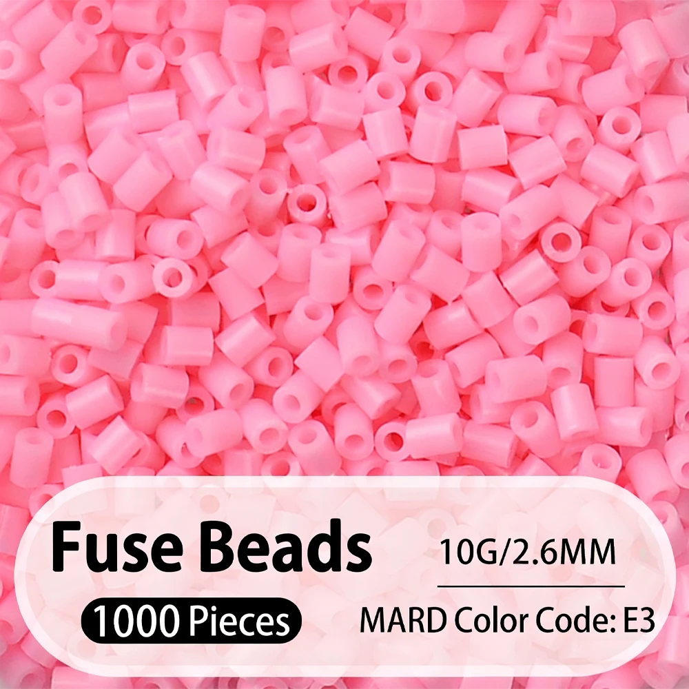 2.6mm Bulk Pink Color Series Perler Beads Refill Pack - 1000/5000pcs Fusible DIY Art Craft Fuse Beads for Mosaic Puzzle Kits