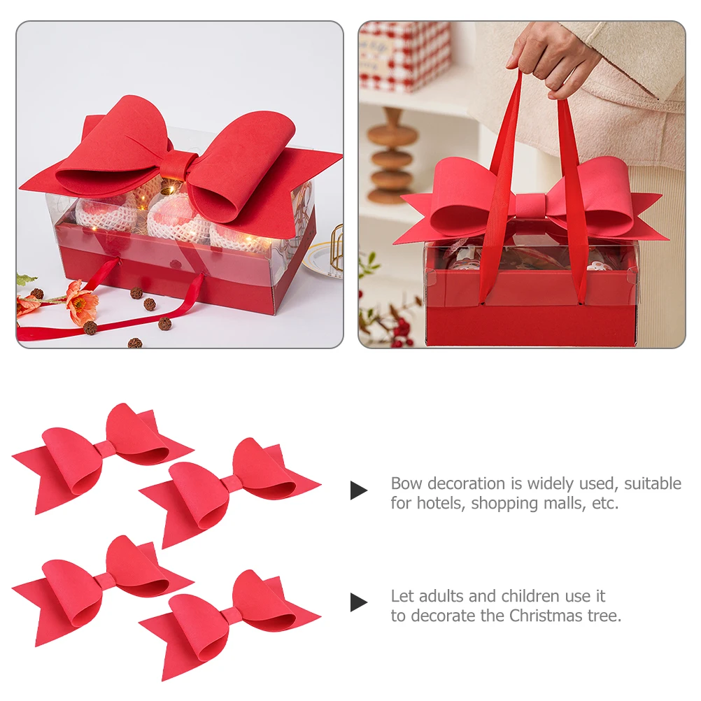 

4 Pcs Decorative Bow Craft Bows Gifts Wreath Decorating Supplies Outdoor Christmas Decorations Wreaths for Making Wired