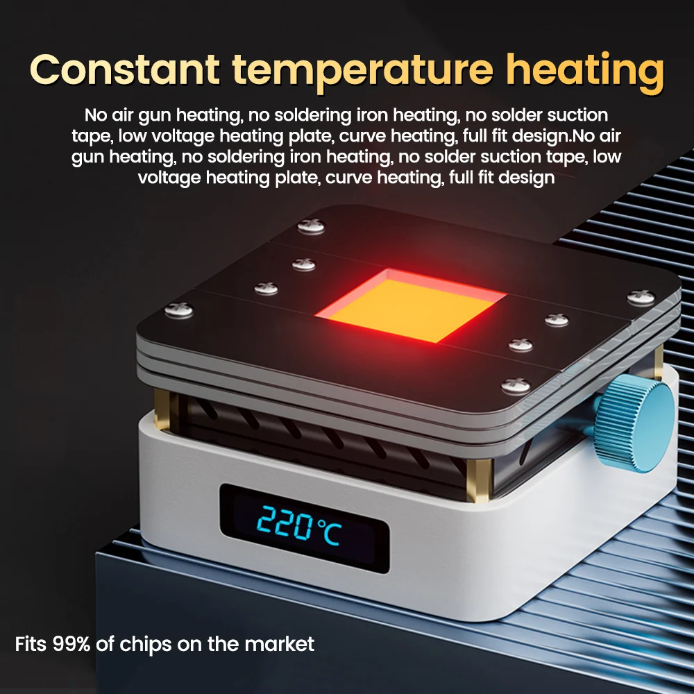 Mini stazione di saldatura a piastra calda regolabile IC CPU temperatura saldatura tavolo riscaldante preriscaldamento strumento di riparazione