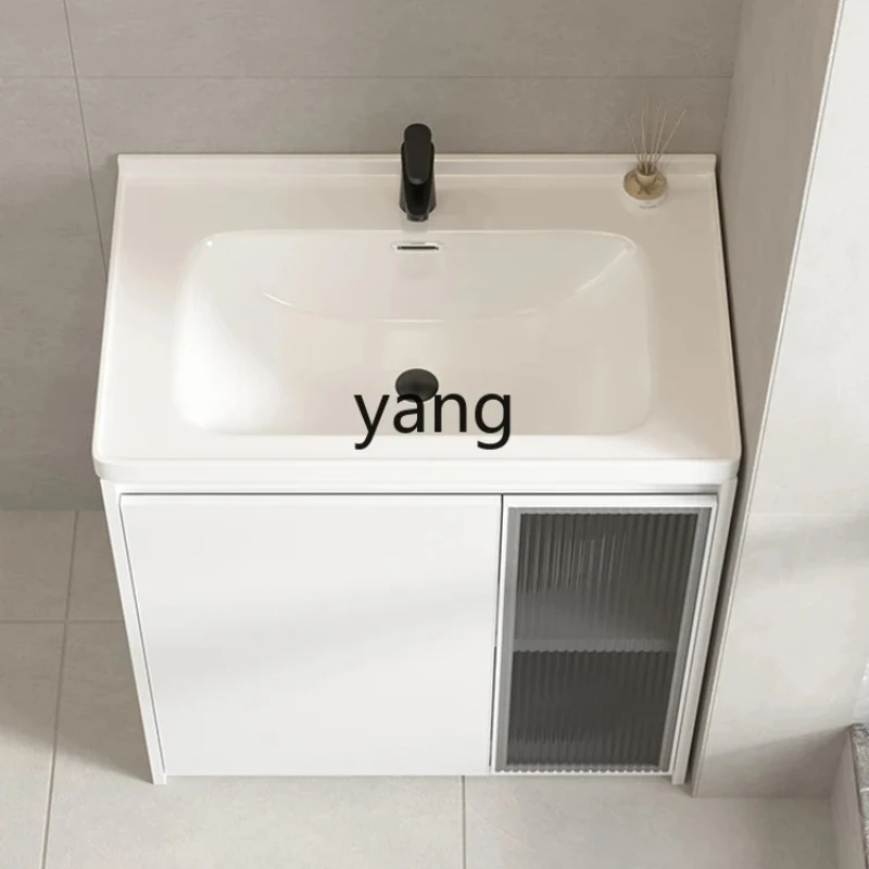 Yjq Balcony Wash Basin Pool All-in-One Cabinet Floor-Standing Bathroom Wash Washbasin Bathroom Cabinet Honeycomb Aluminum