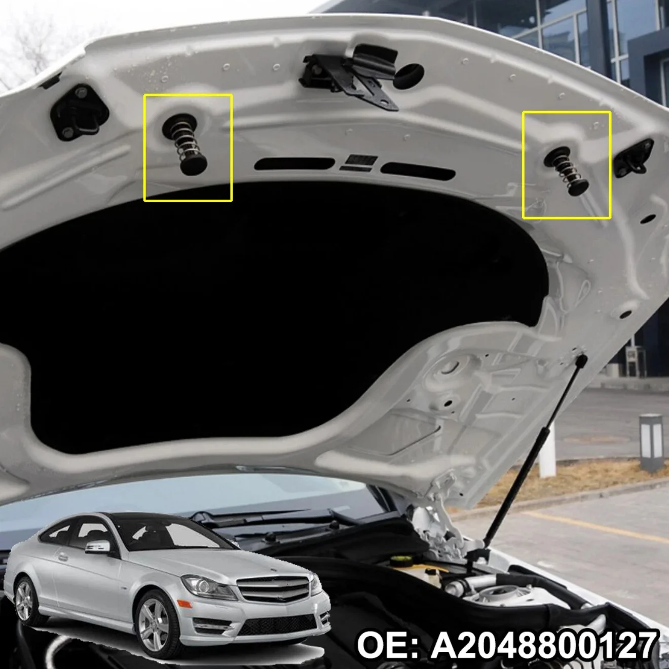 

2 шт. капоты двигателя автомобиля, пружина капота A2048800227 для Mercedes-Benz W204 W212 X204 C63 C250 C300 C350, автоаксессуары