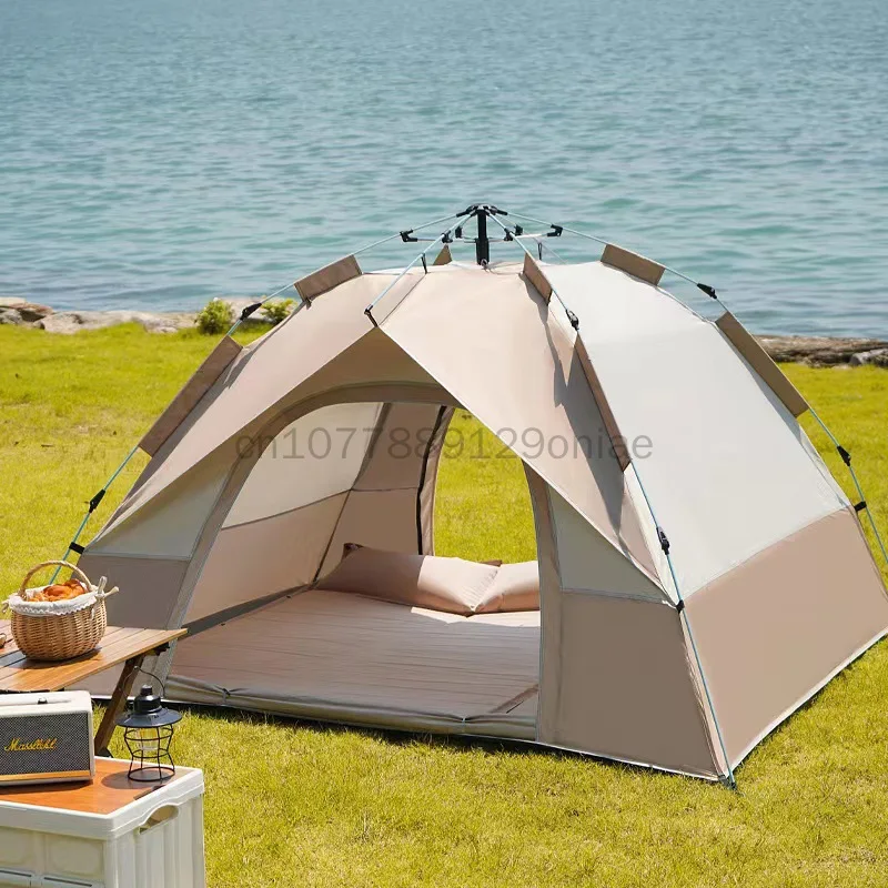 Outdoor Camping Tent Fully Automatic Portable Camping Silver Gel Coating Sun Protection Thickened Rainproof Tent Single Person