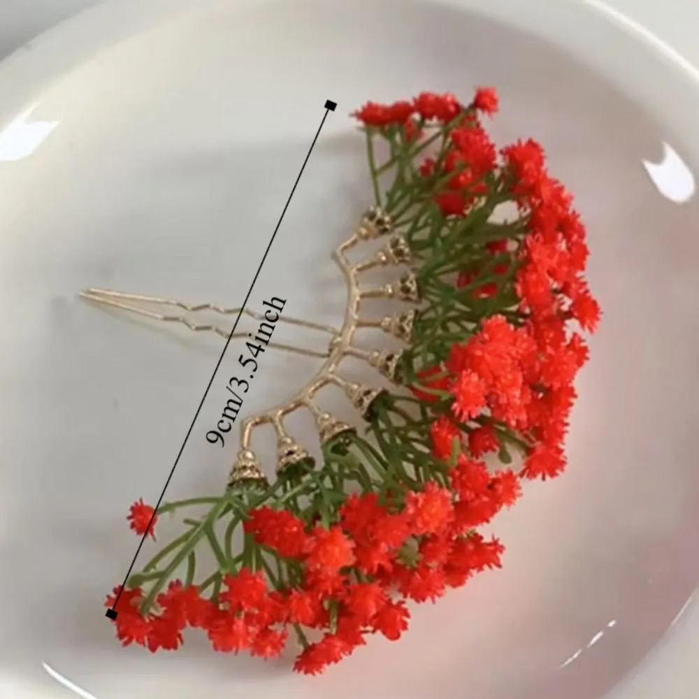 الحلو السماء المرصعة بالنجوم زهرة Hiar عصا الجنية البوهيمي التايلاندية دبوس الشعر شوكة الشعر محاكاة زهرة النمط الصيني الجانب كليب الإناث #5