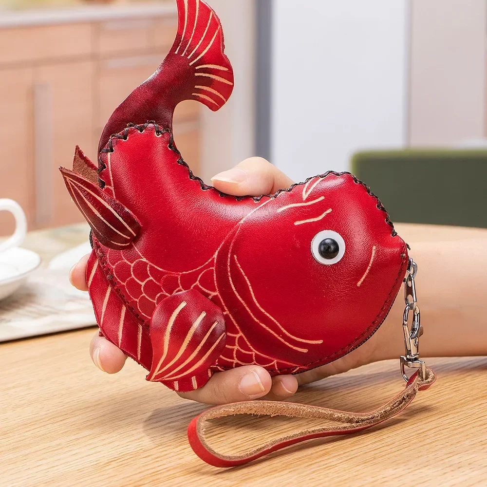 Cow Leather Cute Chicken Shaped Coin Purse Girls Woman Student Mini Creative Wallet Children Gifts Wrist Money Bag Key Bag