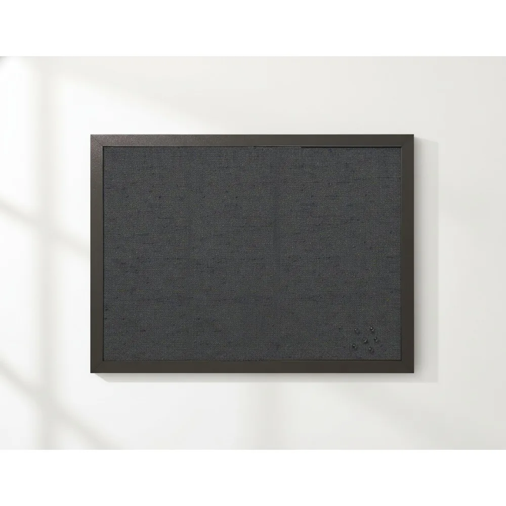 

18x24 Dark Fabric Bulletin Board, Black MDF Frame, Durable Message Board for Home Office, Cubicle, Small Spaces
