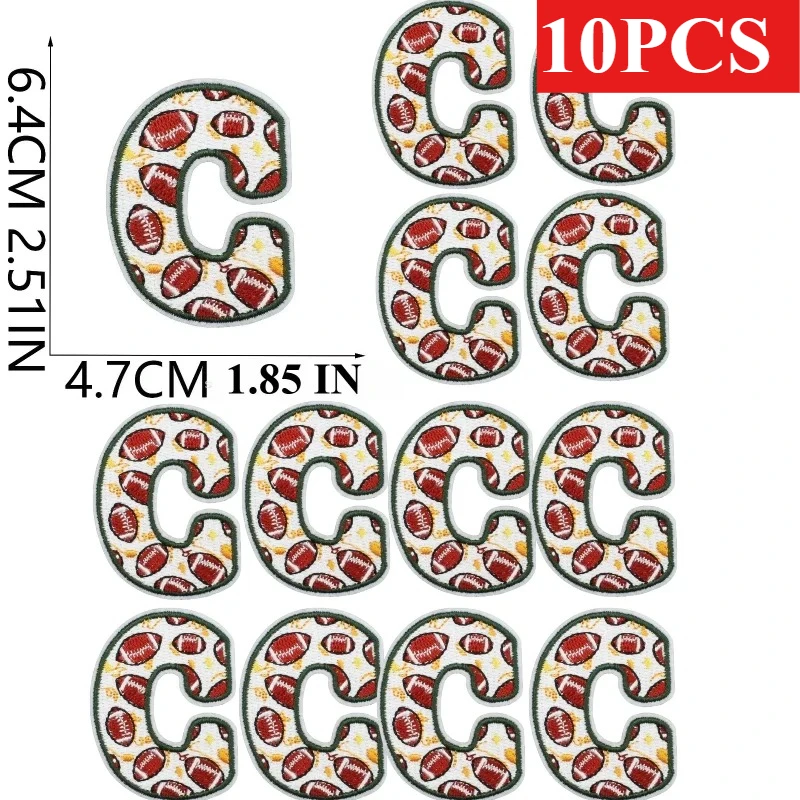 

Wholesale 26 English Letters Sports Patch Cool Style Rugby Ball Embroidery Clothes Decorative Cloth Sticker Team Boy Hat Chapter