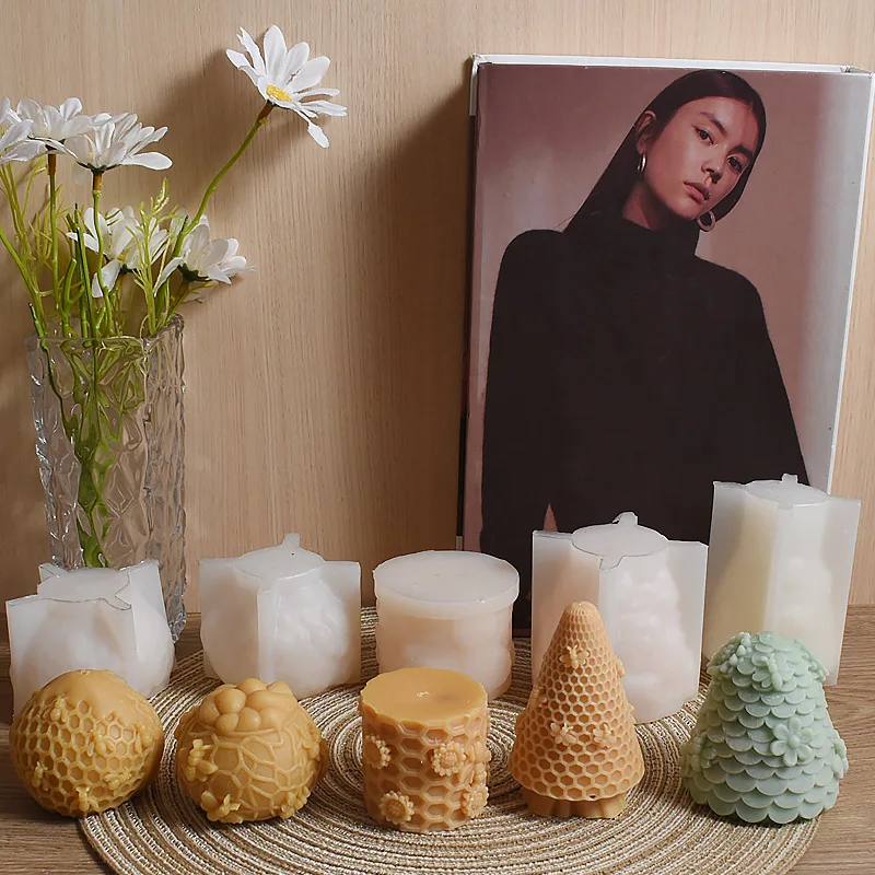 لتقوم بها بنفسك خلية النحل سيليكون شمعة قوالب ثلاثية الأبعاد العسل رائحة الجص الصابون كعكة الخبز قالب الجص الراتنج قالب الخبز ديكور فني المنزل #5