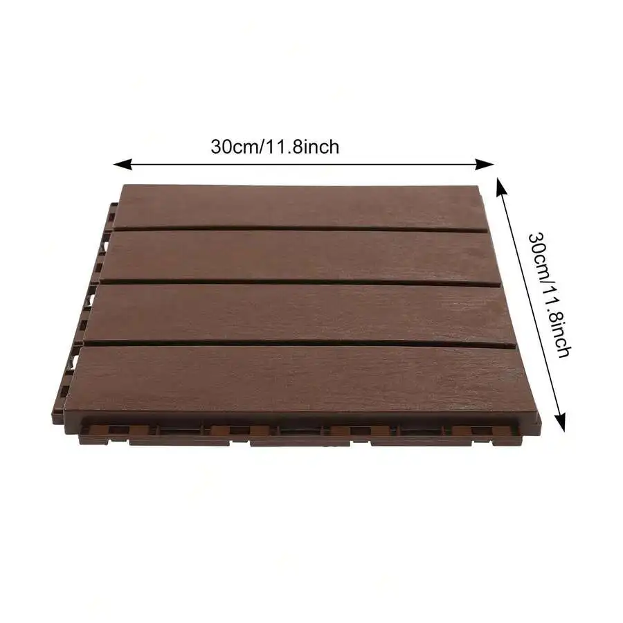 12' Outdoor Living Patio Deck Tiles, Plastic Outdoor Flooring Interlocking USA