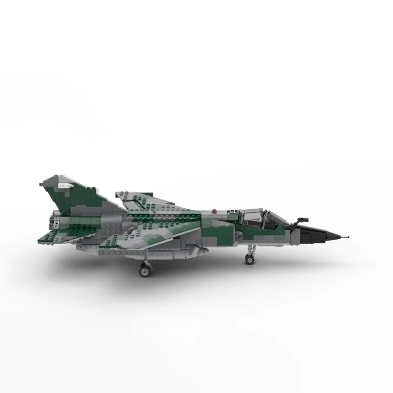 Armas militares de la Fuerza Aérea Dassault Mirage F1 CR MOC, bloques de construcción de combate, juguetes DIY, modelo de avión, Gif para niños