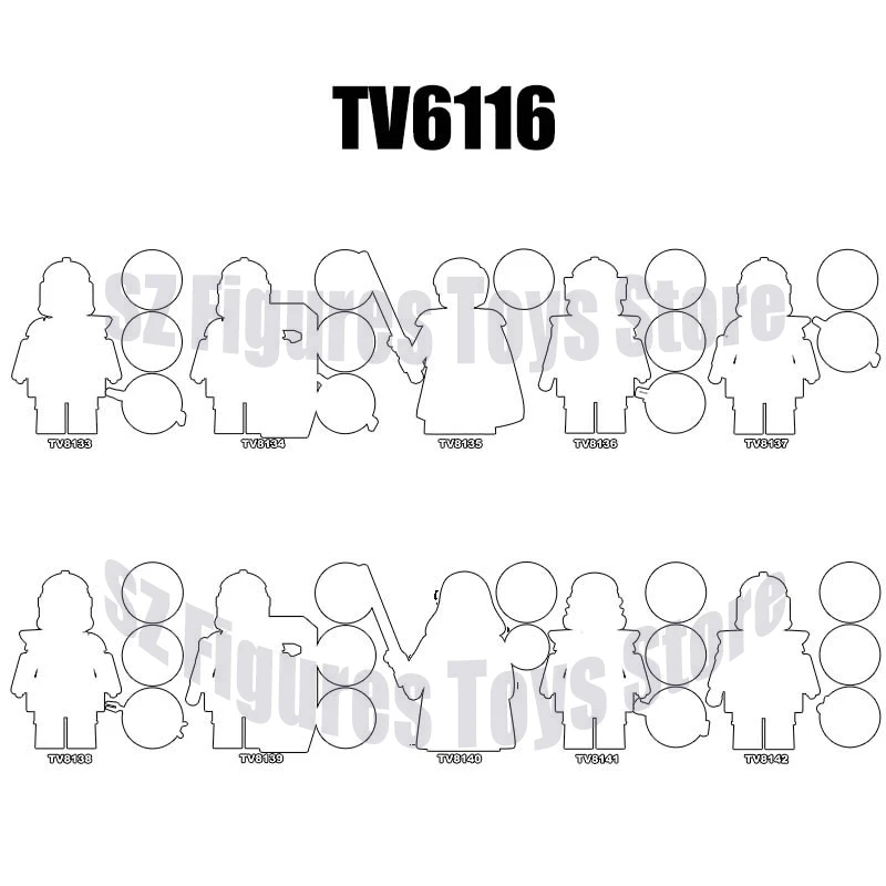 Actiefiguren Film Bouwstenen TV6116 TV8133 TV8134 TV8135 TV8136 TV8137 TV8138 TV8139 TV8140 TV8141 TV8142 MOC DIY Speelgoed
