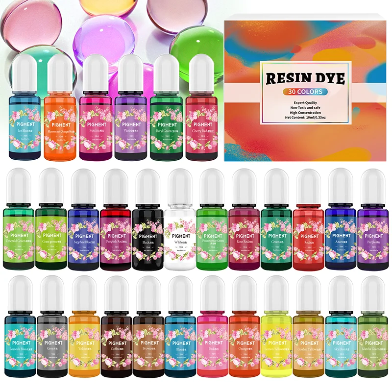 Zestaw pigmentów z żywicy epoksydowej Płynny środek barwiący Pigment do świec DIY UV Żywica Forma do świec Zestaw barwników do mydła Żywica Rękodzieło