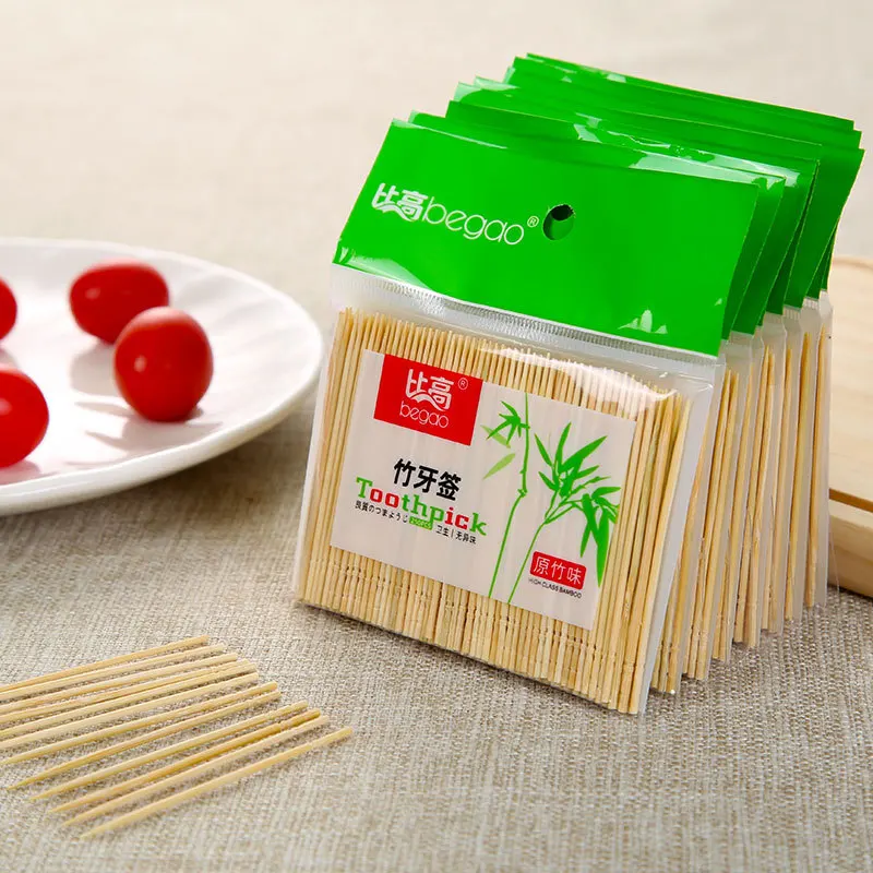 Bamboo Toothpicks 250pcs Fine Toothpicks Disposable Fruit Sticks