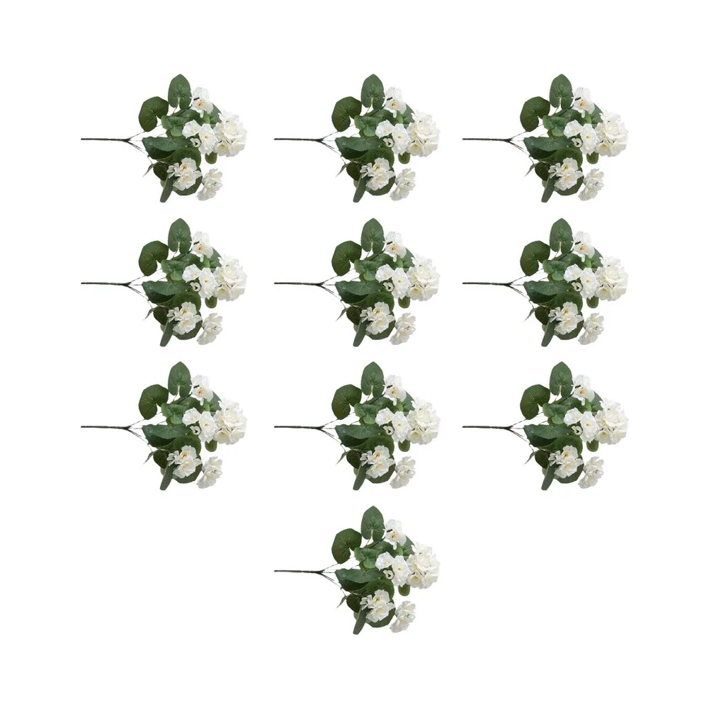 10PCS Artificial Begonia Flowers 36cm Silk For UV Resistant Red Hanging Vines For Outdoor Patio Garden Fence Cemetery Home Decor