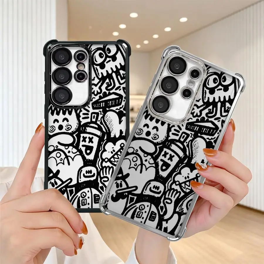 Fun Cartoon Graffiti Case for Samsung Galaxy S26 Ultra S22 Ultra S23 S20 FE S24 S25Ultra S24Ultra S21 Plus S25 Edge Phone Cover