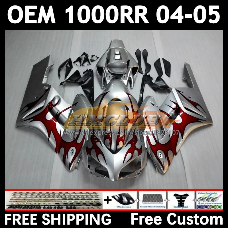 

Injection Fairing For HONDA CBR 1000RR 1000CC CBR1000 red flames RR CBR 1000 CC RR 75No.8 CBR1000RR 04 05 2004 2005 OEM Body