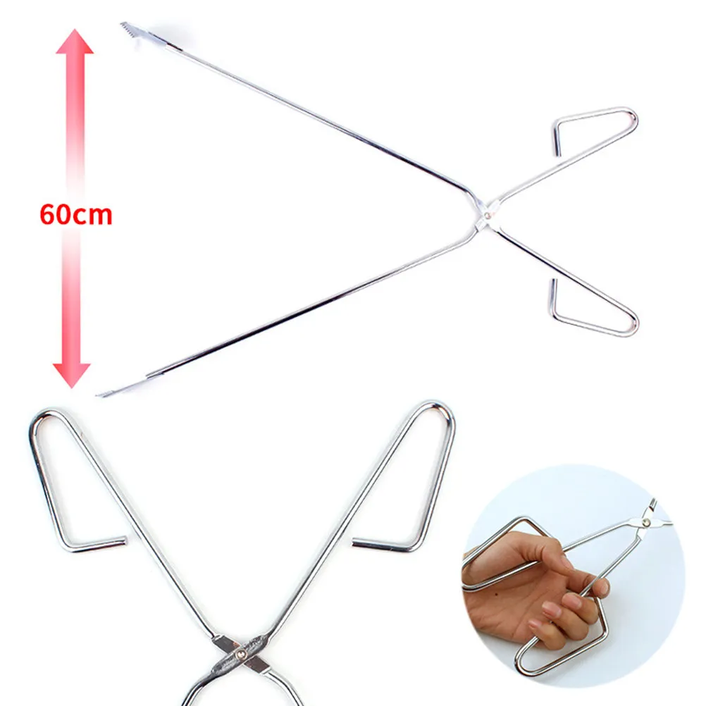 Charcoal Clip Mirror Finished Stainless Steel Bbq Tong Heat Resistant Durable One Piece Structure Ideal for Outdoor Barbecue
