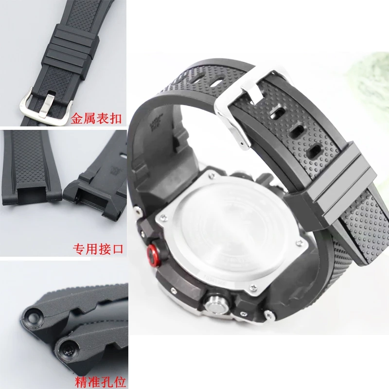 Soft Rubber Watchband Replacement for Casio G SHOCK GST-B100/S300/410/210/W110/W100/S110/S100 Silicone Band Men Strap 26*14mm