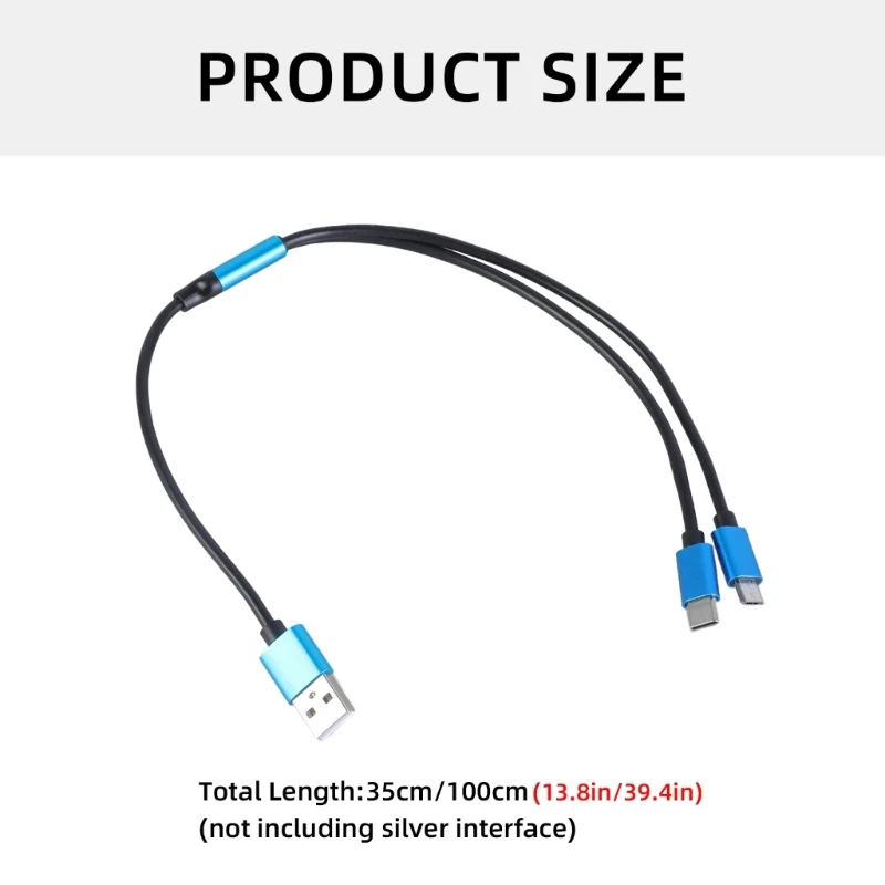 Cable de carga USB-C y MicroUSB macho para móvil compatible - imagen 3