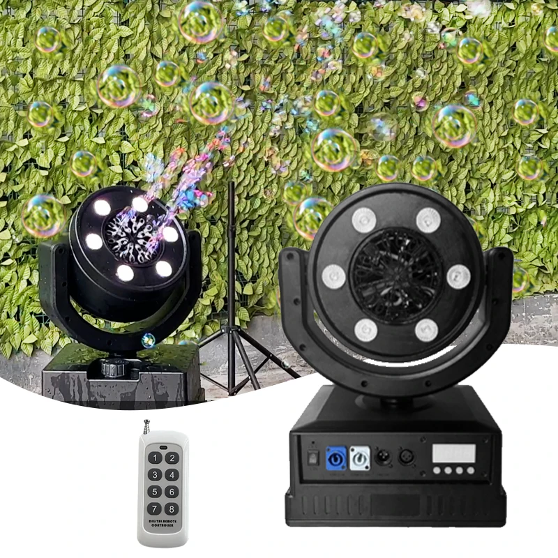 Light Emitting Diode Bubble Machine New Waterproof IP65 90w Mobile Head Wedding Party Di Stage Electric Bubble Machine