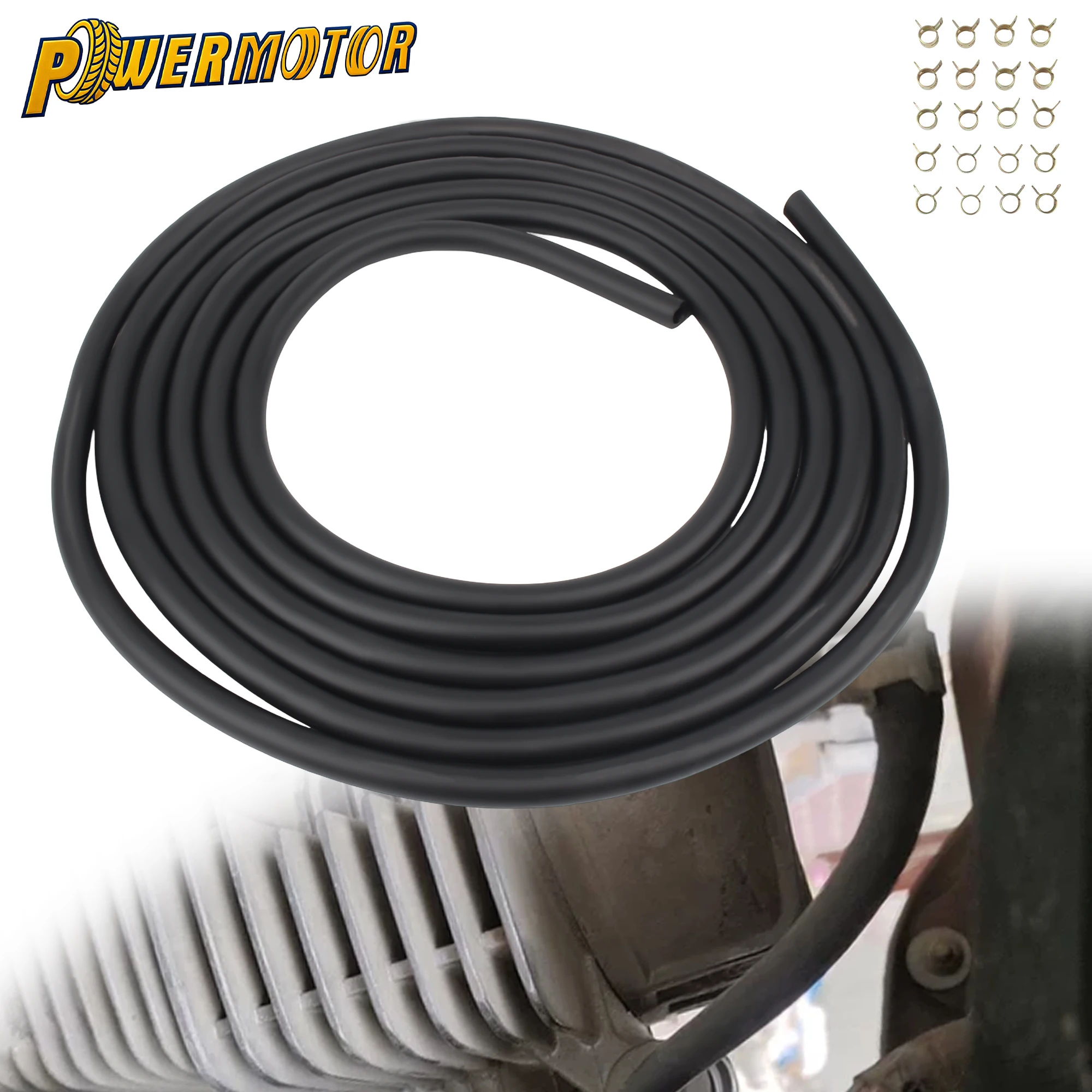 

5cmx3m Motorcycle Fuel Pipe Carburetor Oil Pipe Tank Fuel Delivery Hose Tubing With Clamp ATV Dirt Bike Scooter Universal Parts