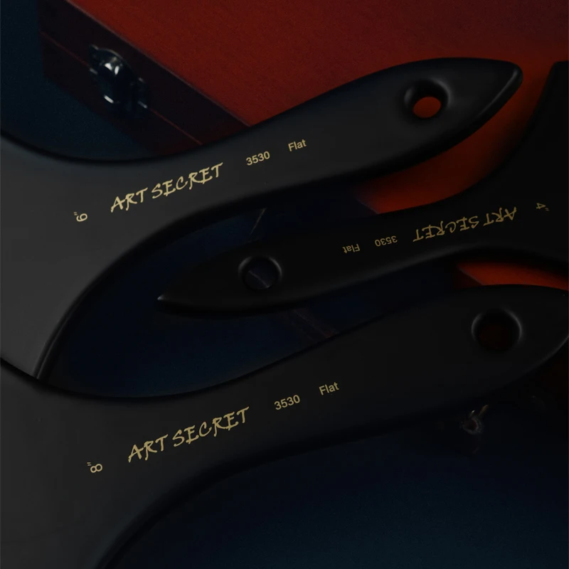 Artsecret-pincel multiusos No.3530, cerdas de pelo, mango negro acrílico, virola de latón, suministros de pintura artística, herramienta de artista