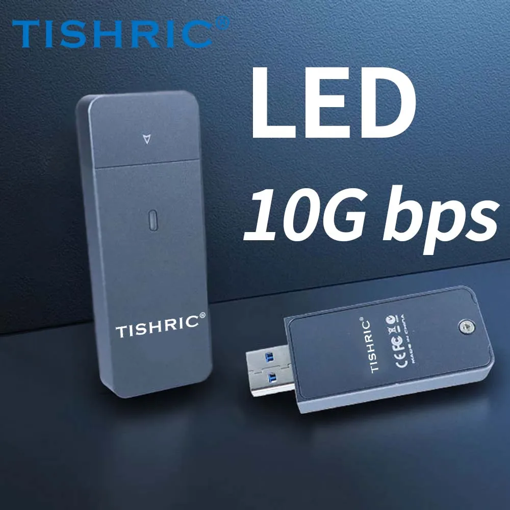 TISHRIC 10Gbps 2230 SSD NVME M2 حاوية القرص الصلب الخارجي M.2 للنوع C/USB 3.0 محول M مفتاح حافظة القرص الصلب/صندوق للألعاب