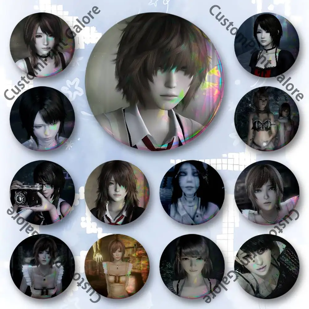

F-Fatal F-Frame oc Zero Customizable Badge Tinplate Brooch Laser Film Lapel Pin for Decoration Party Small Gifts